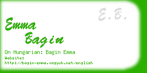 emma bagin business card